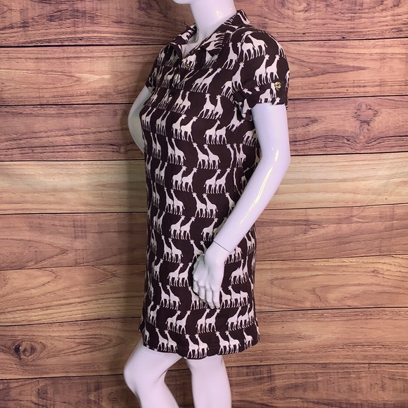 —-S0LD on MERC—-KATE SPADE GIRAFFES PATTERN LOOSE FIT SHORT SHIRT TOP DRESS - Picture 4 of 16